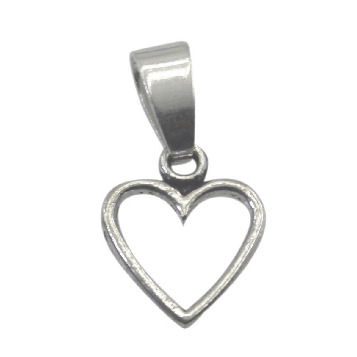 Elena Sophisticated Heart Pendant Sterling Silver Charm Plain Plain Plain