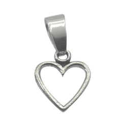Elena Sophisticated Heart Pendant Sterling Silver Charm Plain Plain Plain