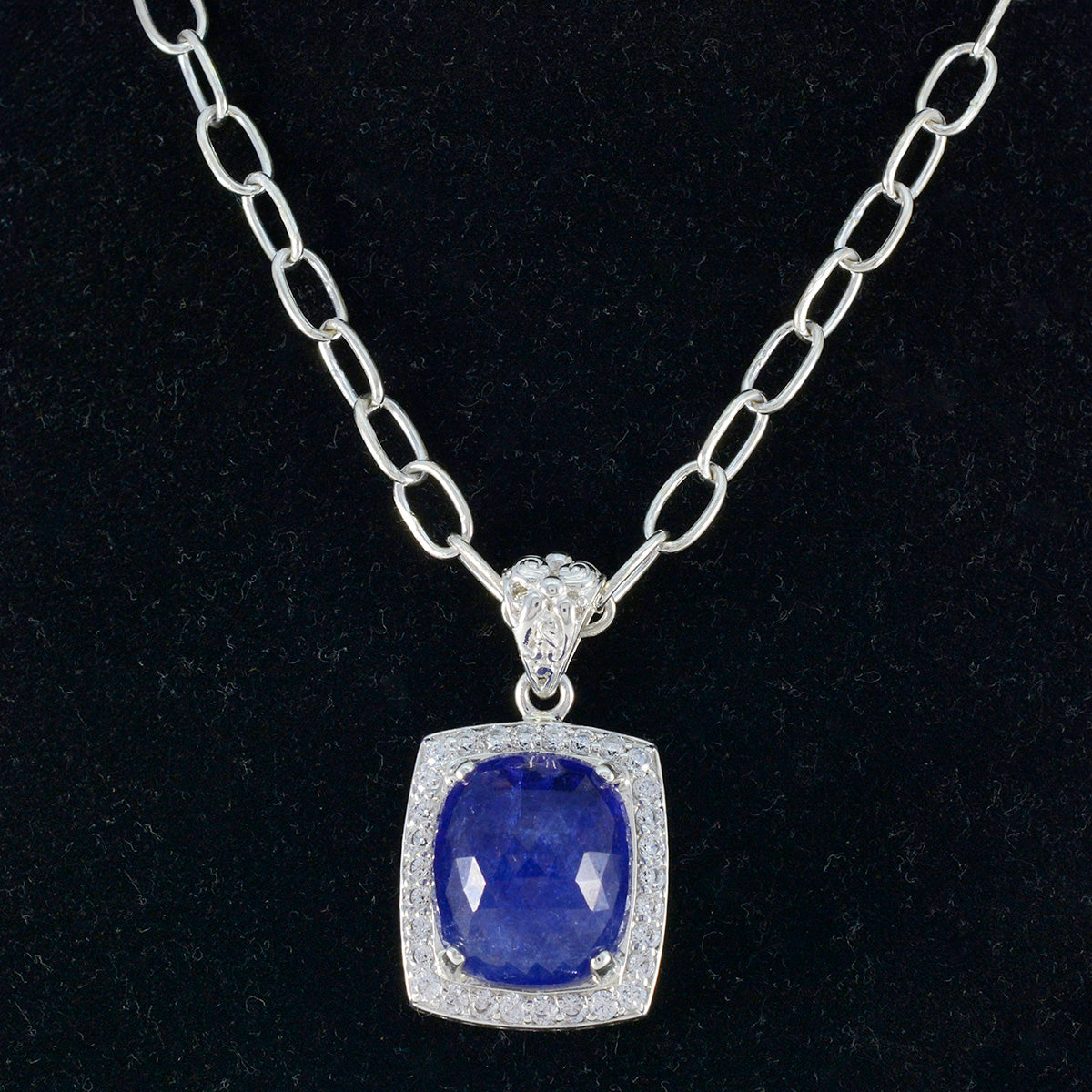 Aria Statement Pendant Jewelry with Blue Gemstone Tanzanite Blue Blue