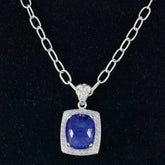 Aria Statement Pendant Jewelry with Blue Gemstone Tanzanite Blue Blue