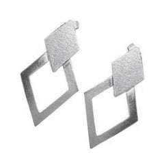 Micaela Silver Stud Earrings with Modern Design