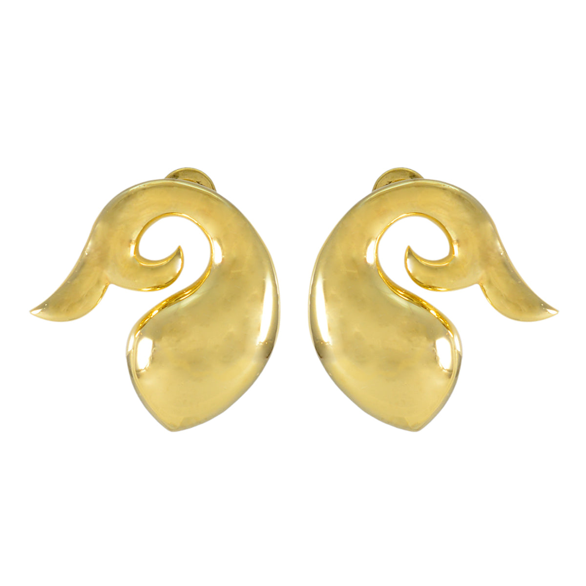 Fernanda Silver Stud Earrings for Everyday Wear Plain Gray Stud