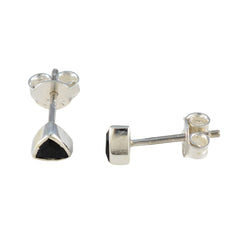 Maria Silver Stud Earrings India with Black Gemstone