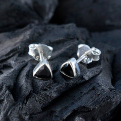 Maria Silver Stud Earrings India with Black Gemstone