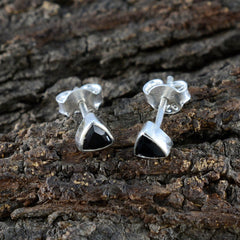 Maria Silver Stud Earrings India with Black Gemstone