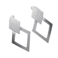 Micaela Silver Stud Earrings with Modern Design
