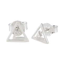 Nayara Silver Stud Earrings with Unique Triangle Design
