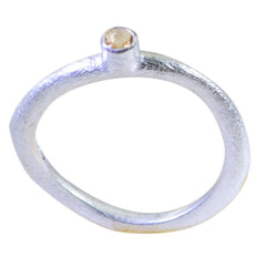 Yuki Modern Yellow Solitaire Ring in Silver Band