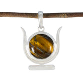 Luna Modern Dainty Pendant with Tiger Eye Gemstone Tiger Eye Brown Brown