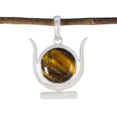 Luna Modern Dainty Pendant with Tiger Eye Gemstone Tiger Eye Brown Brown