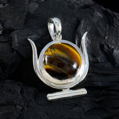 Luna Modern Dainty Pendant with Tiger Eye Gemstone