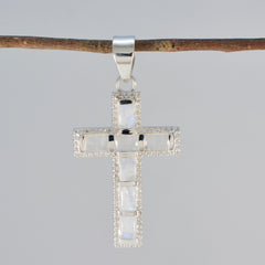 Yasmine White Abstract Tiny Pendant