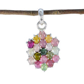 Ella Trendy Everyday Pendant for Women with Gemstones Tourmaline multicolor Multicolor