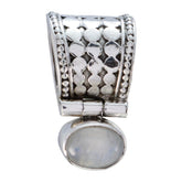 Antonia White Abstract Pendant with Elegant Design Rainbow Moonstone White White