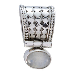 Antonia White Abstract Pendant with Elegant Design Rainbow Moonstone White White