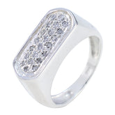 Nora White Gemstone Statement Ring for Glam Style Cubic zirconia CZ White