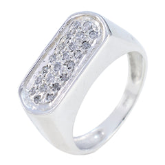 Nora White Gemstone Statement Ring for Glam Style Cubic zirconia CZ White