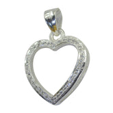 Sarah White Heart Pendant Necklace with Sparkling Stones White Cz White White