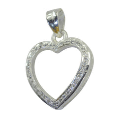 Sarah White Heart Pendant Necklace with Sparkling Stones White Cz White White