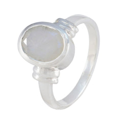 Ananya White Solitaire Ring with Elegant Oval Gemstone