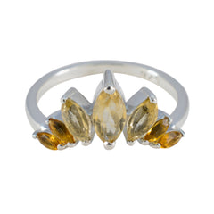 Ji-eun yellow gemstone crown ring with marquise-cut stones set in silver band