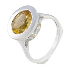 Nayara Yellow Gemstone Halo Ring in Sterling Silver