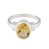 Julia Yellow Solitaire Ring with Oval Gemstone Citrine Yellow
