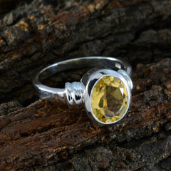 Julia Yellow Solitaire Ring with Oval Gemstone