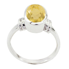 Julia Yellow Solitaire Ring with Oval Gemstone