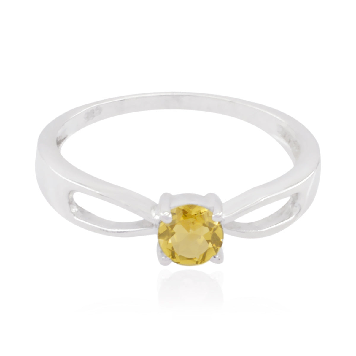 Camilla Graceful Yellow Solitaire Ring Citrine Yellow