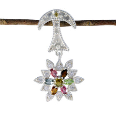 Hanna Multicolor Abstract Pendant with Gemstone Accents Tourmaline multicolor Multicolor