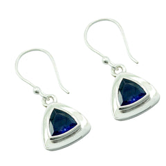 Skylar Blue Earrings with Triangular Gemstone Design