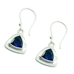 Skylar Blue Earrings with Triangular Gemstone Design