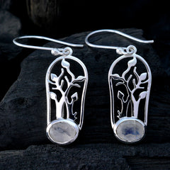 Skylar White Earrings - Elegant Silver Leaf Design