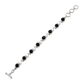 Ida Slim Black Links Bracelet for Everyday Glam Black Onyx Black