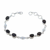 Nella Glam Slim Brown Links Bracelet Smoky Quartz Brown
