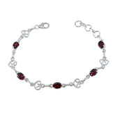 Abigail Slim Link Bracelet Jewelry with Gemstone Accents Garnet Red