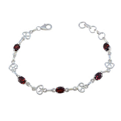 Abigail Slim Link Bracelet Jewelry with Gemstone Accents Garnet Red