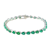 Sofia Diwali Green Tennis Bracelet - Elegant Gemstone Jewelry Emerald CZ Green