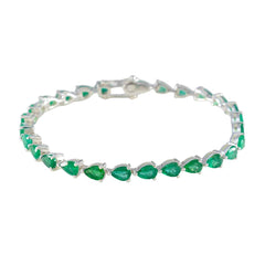 Sofia Diwali Green Tennis Bracelet - Elegant Gemstone Jewelry Emerald CZ Green