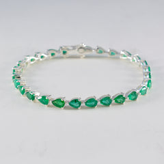 Sofia Diwali Green Tennis Bracelet - Elegant Gemstone Jewelry