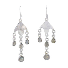 Sofia Grey Dangle Earrings for Everyday Glam Labradorite Gray Dangle