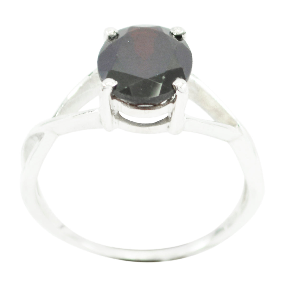 Sofia Red Solitaire Ring Elegant Silver Gemstone Garnet Red
