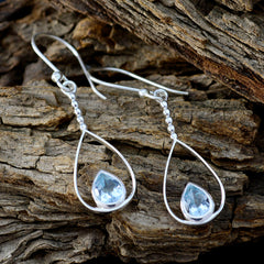 Isabella Solitaire Blue Dangle Earrings for Stylish Looks