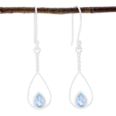 Isabella Solitaire Blue Dangle Earrings for Stylish Looks Blue Topaz Blue Dangle