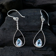 Isabella Solitaire Blue Dangle Earrings for Stylish Looks