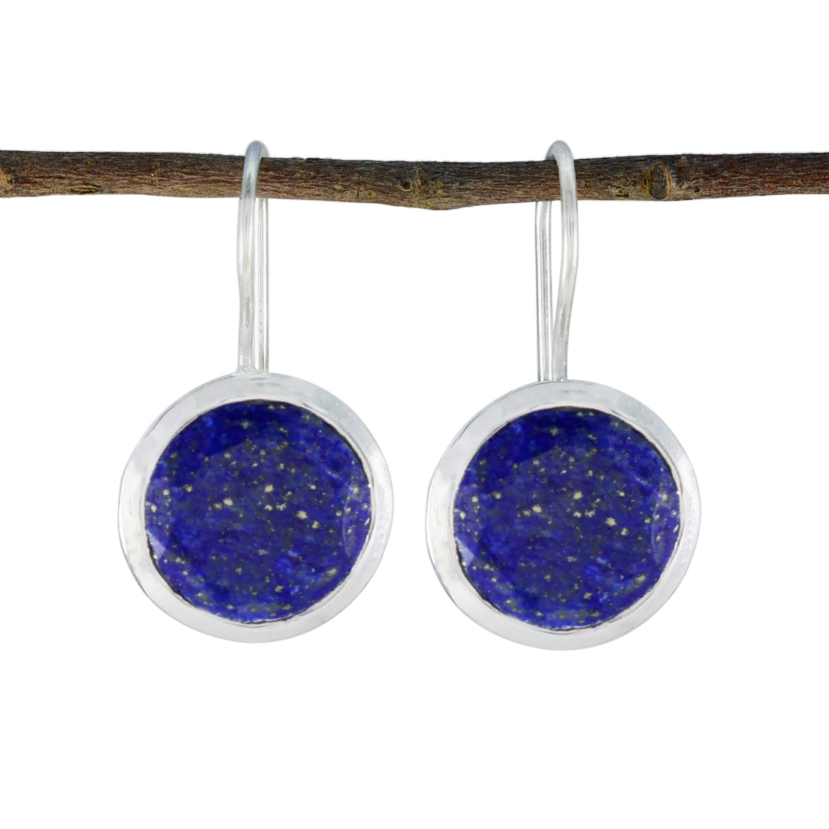 Victoria Solitaire Dangle Earrings with Lapis Lazuli Lapis Lazuli Blue Dangle