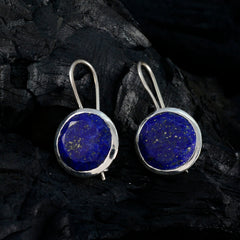 Victoria Solitaire Dangle Earrings with Lapis Lazuli