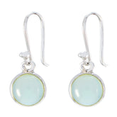 Kennedy Solitaire Dangle Earrings for Glamorous Style Blue Chalcedony Blue Dangle