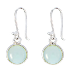 Kennedy Solitaire Dangle Earrings for Glamorous Style Blue Chalcedony Blue Dangle